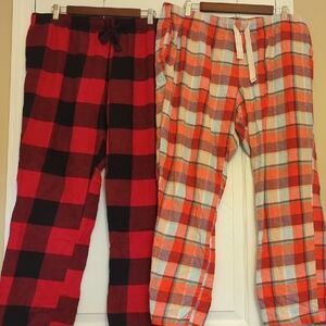 Old Navy Women's Plaid Pants in Red/ Orange/Cream Also A Red/Black Buffalo Check